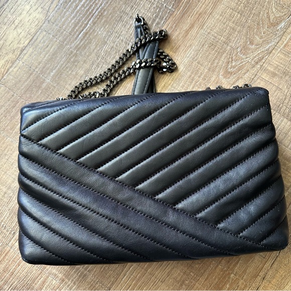 Tory Burch Black Kira Chevron Convertible Shoulder Bag - Picture 9 of 9